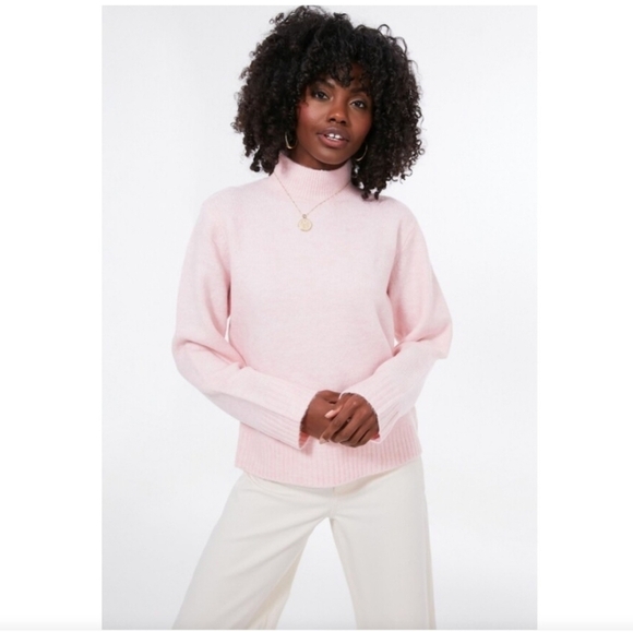 Tuckernuck Hyacinth House Pink Long Sleeve Cameron Turtleneck Sweater Size Small - Picture 2 of 9